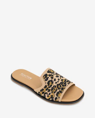 REACTION KENNETH COLE REACTION - WARMTH LEOPARD PRINT KNIT SANDAL 