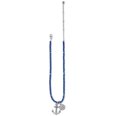 Brighton Women's Anchor And Soul Bead Necklace In Silver/blue In Multi