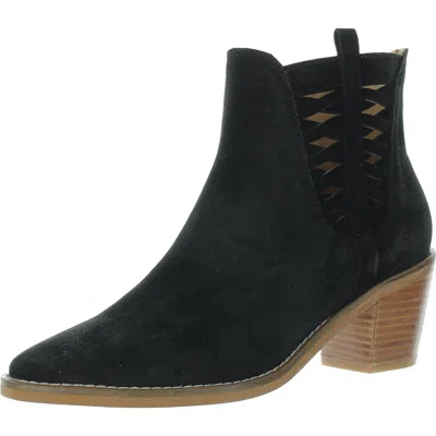 Bueno Veronika Womens Cut-out Suede Ankle Boots In Black