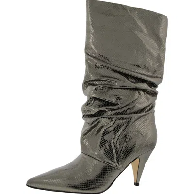 Marc Fisher Mfkailee Womens Sequined Manmade Knee-high Boots In Silver