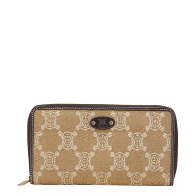 Pre-owned Celine Canvas Wallet () In Beige