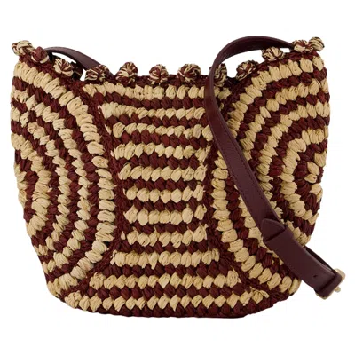 Vanessa Bruno Panier Pm Crossbody -  - Raphia - Burgundy In Red