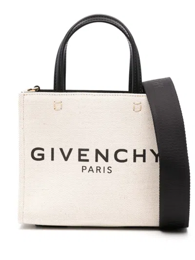 Givenchy G-tote Canvas Mini Tote Bag In Beige