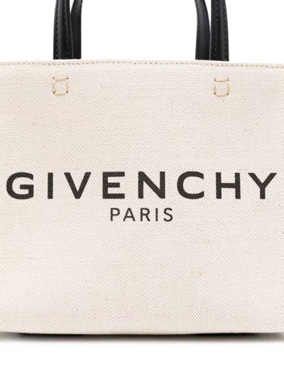 Givenchy G-tote Canvas Mini Tote Bag In Beige