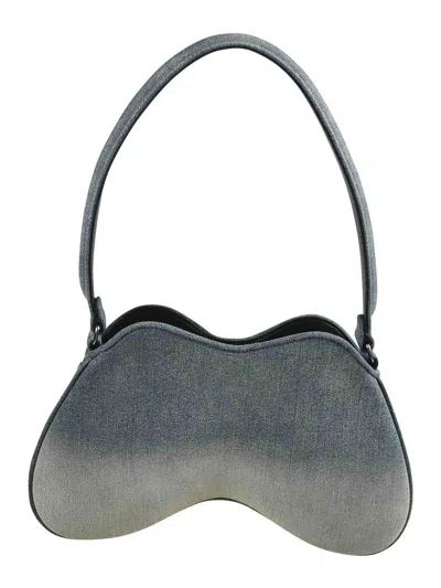 Diesel Denim Shoulder Bag With Double-d Shape In Light Wash