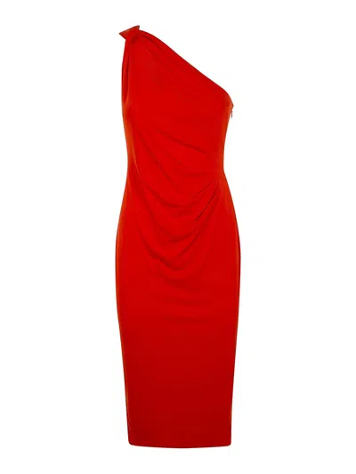 Ralph Lauren Ziazan Sleeveless Cocktail Dress In Orange