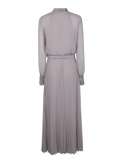 Emporio Armani Bow Detail Maxi Dress In Gray