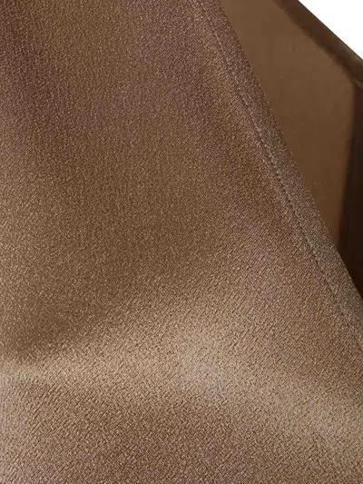 Antonelli Beige Bergamo V-neck Acetate-blend Top In Brown
