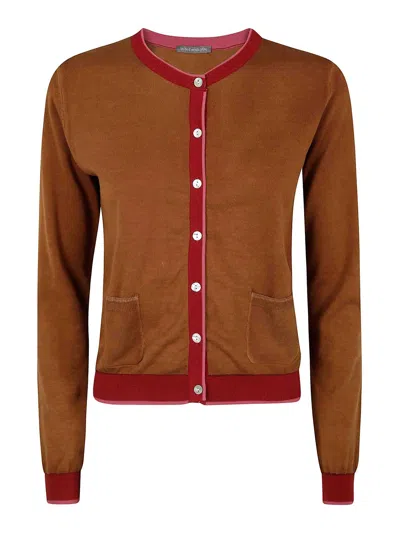 In Bed With You Korean Neck Solid Colorful Edges Sweater In Brown