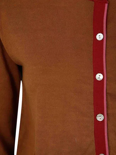 In Bed With You Korean Neck Solid Colorful Edges Sweater In Brown