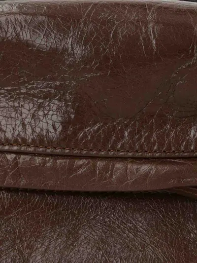 Uma Wang Logo Shoulder Bag In Brown