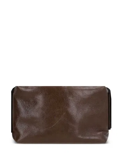 Uma Wang Logo Shoulder Bag In Brown