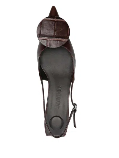 Jacquemus Leather Slingbacks In Brown