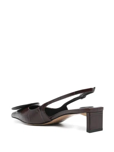 Jacquemus Leather Slingbacks In Brown