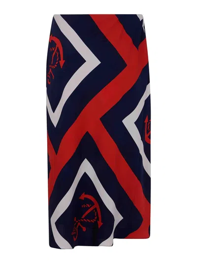Ralph Lauren Sharae Mid A Line Skirt In Blue