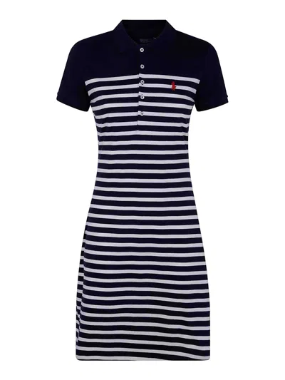 Polo Ralph Lauren Short Sleeve Day Dress In Blue