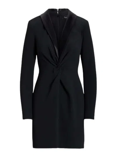 Ralph Lauren Zeenai Short Long Sleeve Cocktail Dress In Black