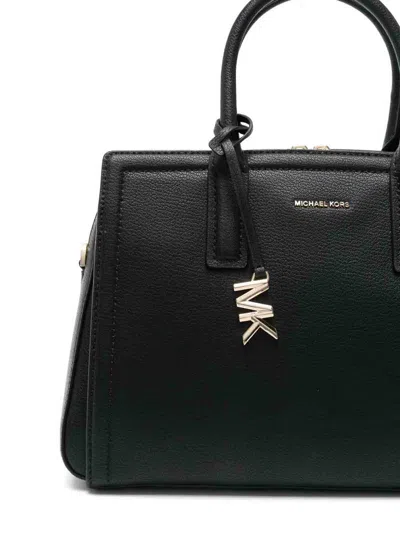 Michael Kors Laila Medium Leather Satchel In Black