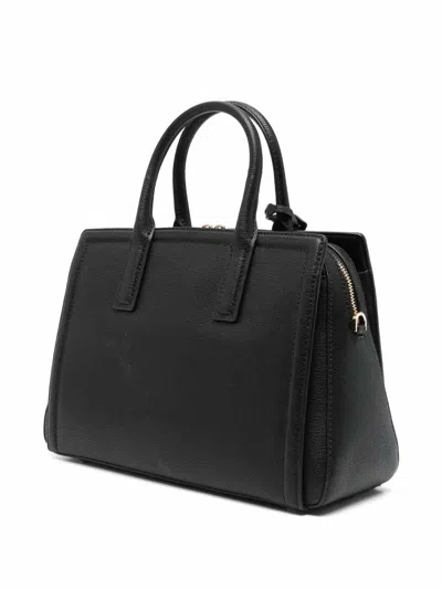 Michael Kors Laila Medium Leather Satchel In Black