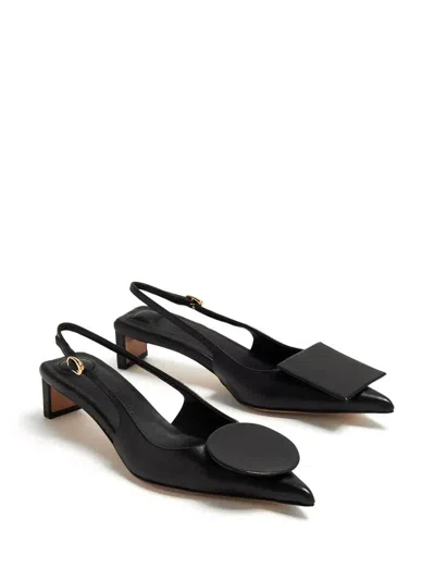 Jacquemus 45mm Les Chaussures Duelo Leather Mules In Black