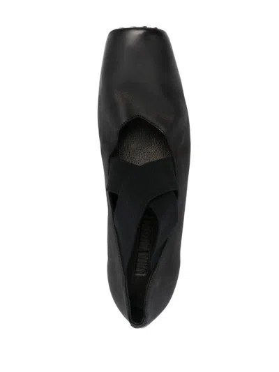Uma Wang Leather Ballerinas In Black
