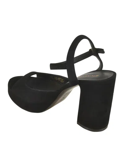 Stuart Weitzman High Block Heel Sandals With Platform Sole In Black