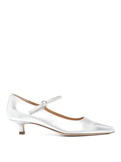 Aeyde Women's Polina Laminated Nappa Leather Silver Sandal In Silver