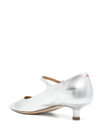 Aeyde Women's Polina Laminated Nappa Leather Silver Sandal In Silver