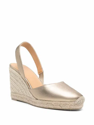 Castaã±er Carissa Leather Espadrilles In Silver