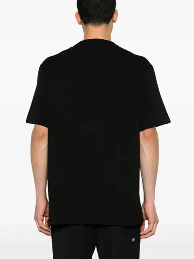 Alexander Mcqueen Black Flocked Skull T-shirt
