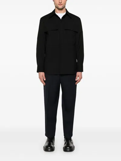 Jil Sander Wool Shirt In Black