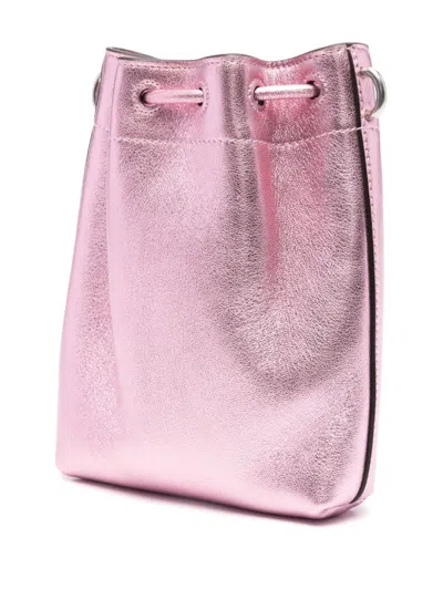 Jimmy Choo Bon Bon Metallic Leather Mini Bucket Bag In Pink