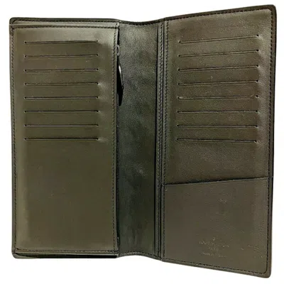Pre-owned Louis Vuitton Black Leather Long Wallet (bi-fold) ()