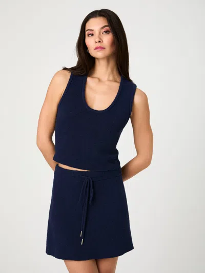 French Connection Terry Spun Tank Top In Midnight Blue In Navy