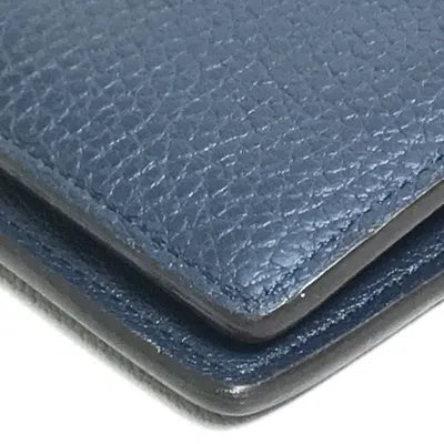 Pre-owned Louis Vuitton Navy Leather Long Wallet (bi-fold) ()