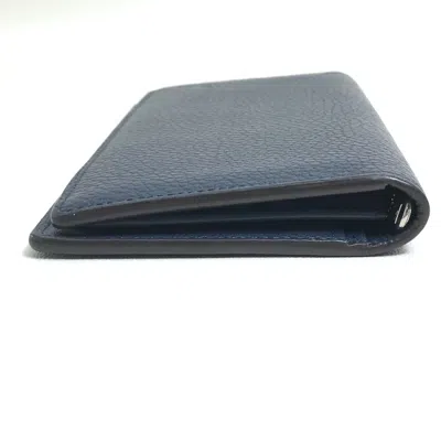 Pre-owned Louis Vuitton Navy Leather Long Wallet (bi-fold) ()