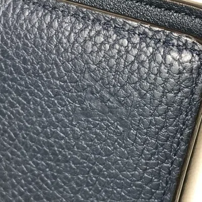 Pre-owned Louis Vuitton Navy Leather Long Wallet (bi-fold) ()
