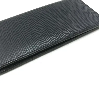 Pre-owned Louis Vuitton Navy Leather Long Wallet (bi-fold) ()