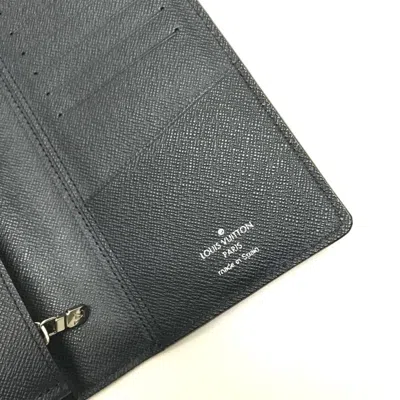 Pre-owned Louis Vuitton Navy Leather Long Wallet (bi-fold) ()