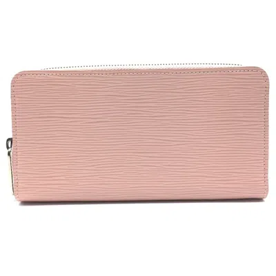 Pre-owned Louis Vuitton Pink Leather Long Wallet (bi-fold) ()