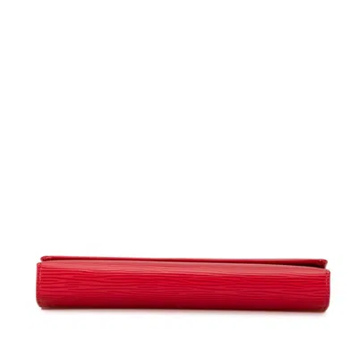 Pre-owned Louis Vuitton Red Color Leather Coin Purse/coin Case ()