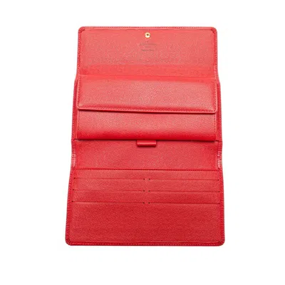 Pre-owned Louis Vuitton Red Color Leather Coin Purse/coin Case ()