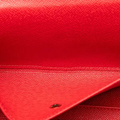 Pre-owned Louis Vuitton Red Color Leather Coin Purse/coin Case ()