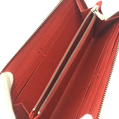 Pre-owned Louis Vuitton Red Leather Long Wallet (bi-fold) ()