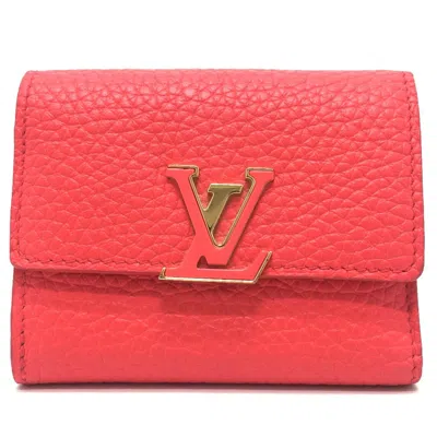 Pre-owned Louis Vuitton Red Leather Wallet (tri-fold) ()