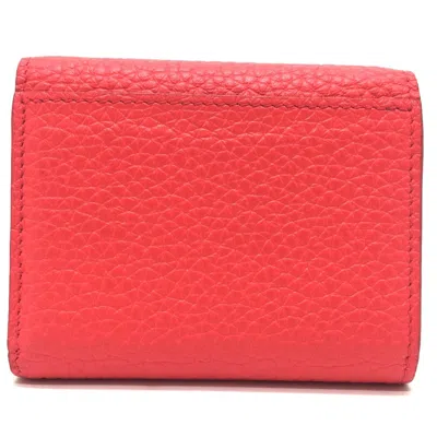 Pre-owned Louis Vuitton Red Leather Wallet (tri-fold) ()
