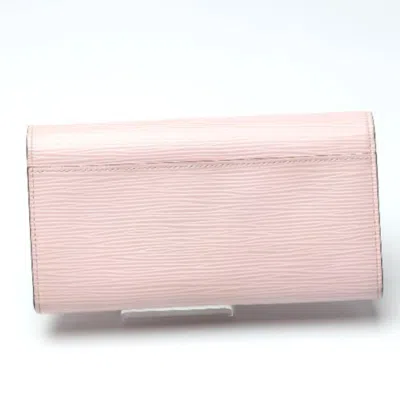 Pre-owned Louis Vuitton Rose Ballerine Epi Leather Long Wallet (tri-fold) ()
