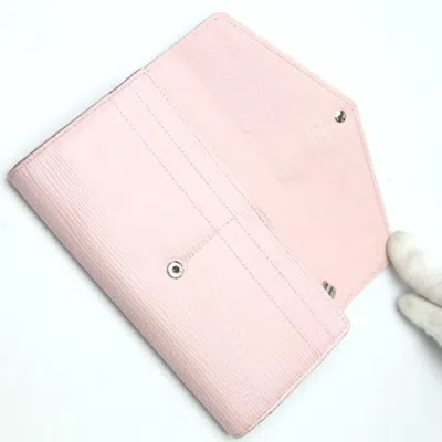 Pre-owned Louis Vuitton Rose Ballerine Epi Leather Long Wallet (tri-fold) ()