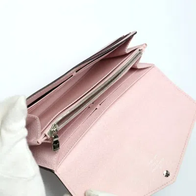 Pre-owned Louis Vuitton Rose Ballerine Epi Leather Long Wallet (tri-fold) ()
