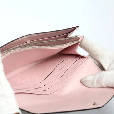 Pre-owned Louis Vuitton Rose Ballerine Epi Leather Long Wallet (tri-fold) ()